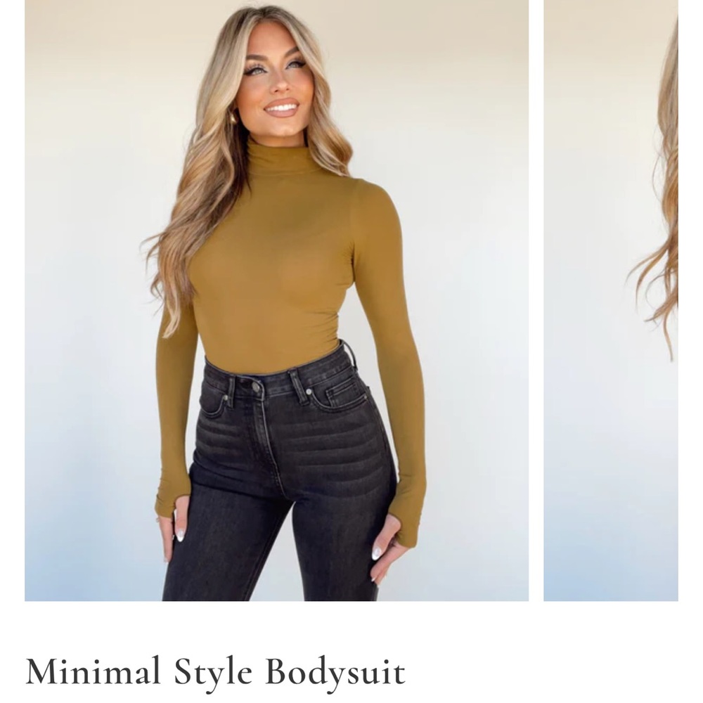 Olive green turtle neck bodysuit